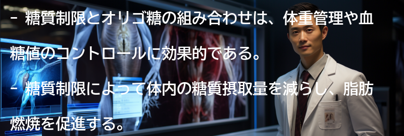 糖質制限とオリゴ糖の相乗効果の要点まとめ