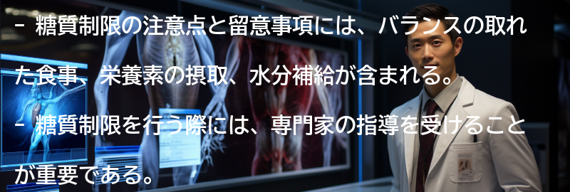 糖質制限の注意点と留意事項の要点まとめ