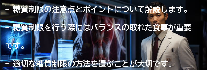糖質制限の注意点とポイントの要点まとめ