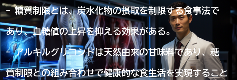 糖質制限とアルキルグリコシドの組み合わせで健康的な食生活を実現する方法の要点まとめ