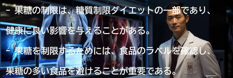 果糖を制限するための実践的な方法の要点まとめ