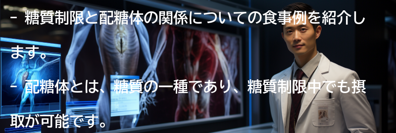 糖質制限と配糖体の組み合わせでの食事例の要点まとめ