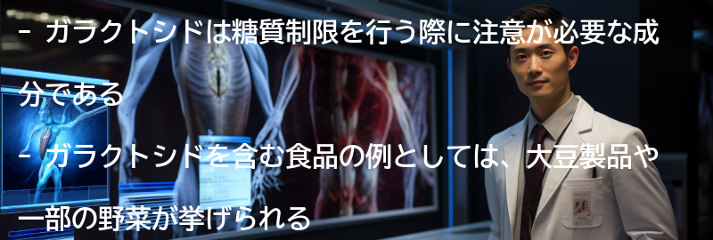 ガラクトシドを含む食品の例の要点まとめ