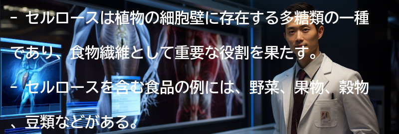 セルロースを含む食品の例の要点まとめ
