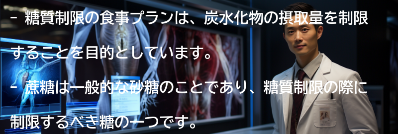 糖質制限のための食事プランと蔗糖の制限方法の要点まとめ