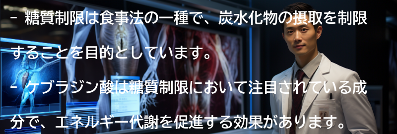 糖質制限とケブラジン酸の注意点の要点まとめ