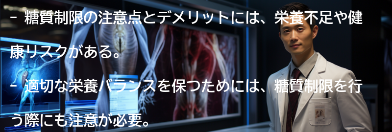 糖質制限の注意点とデメリットの要点まとめ