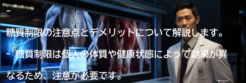 糖質制限の注意点とデメリットの要点まとめ