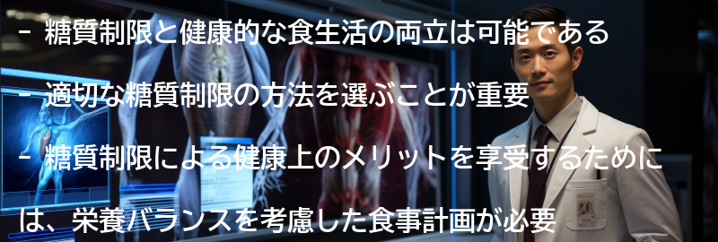 糖質制限と健康的な食生活の両立方法の要点まとめ