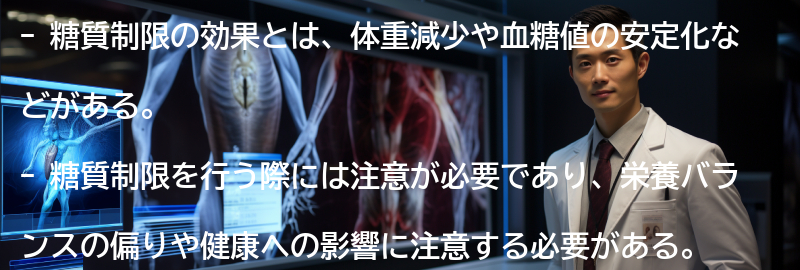 糖質制限の効果と注意点の要点まとめ