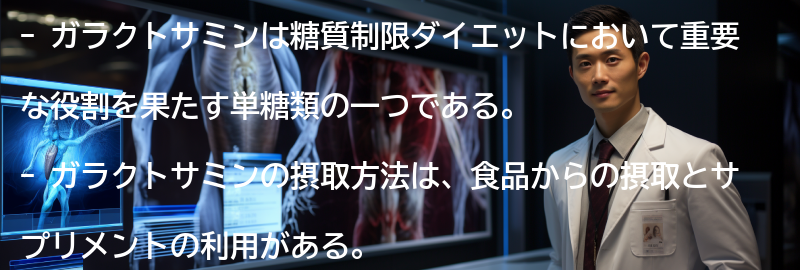 ガラクトサミンの摂取方法の要点まとめ