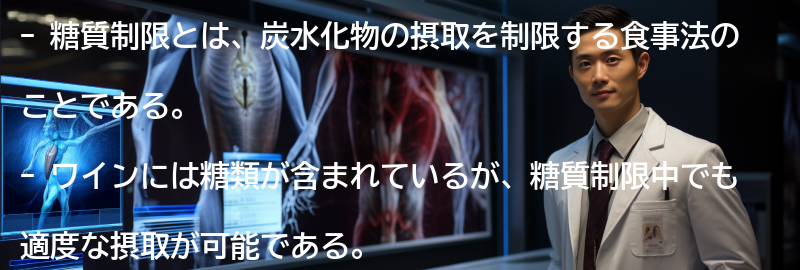 糖質制限とワインの糖類の関係の要点まとめ