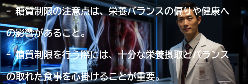 糖質制限の注意点の要点まとめ