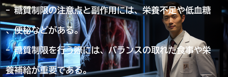 糖質制限の注意点と副作用の要点まとめ