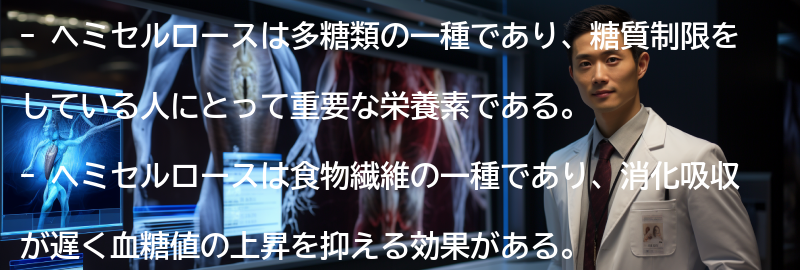 ヘミセルロースを含む食品の例の要点まとめ