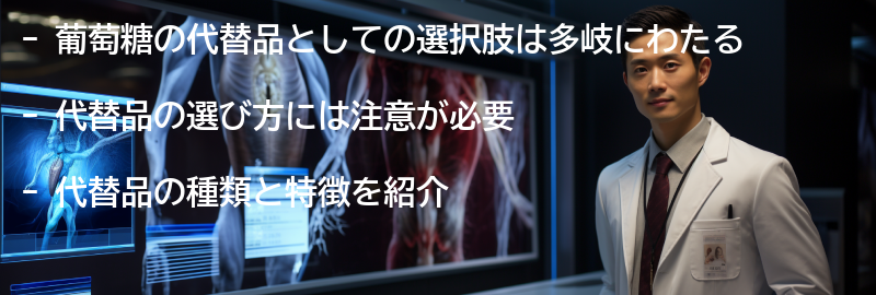 葡萄糖の代替品としての選択肢の要点まとめ