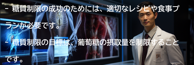 糖質制限を成功させるためのレシピや食事プランの提案の要点まとめ
