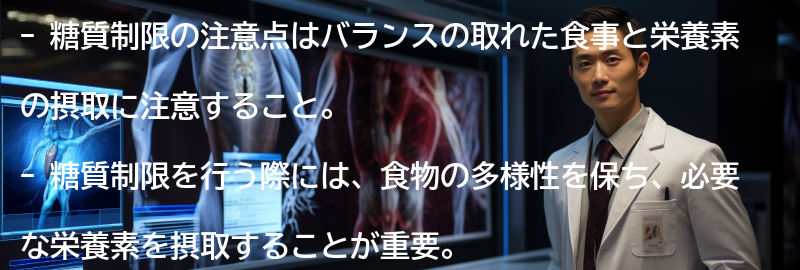 糖質制限の注意点の要点まとめ