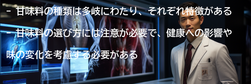 甘味料の種類と特徴の要点まとめ