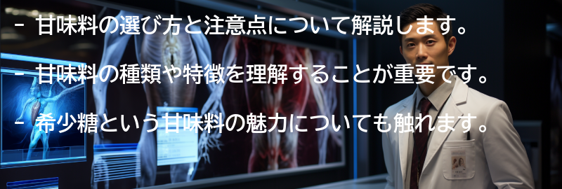 甘味料の選び方と注意点の要点まとめ