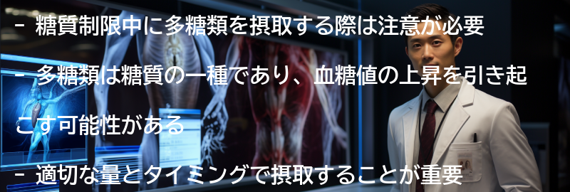 糖質制限中に多糖類を摂取する際の注意点の要点まとめ