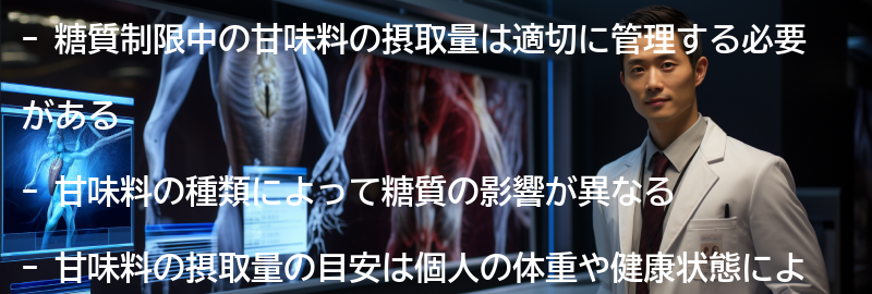 糖質制限中の甘味料の摂取量の目安の要点まとめ