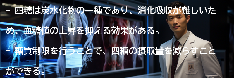 四糖の影響と糖質制限への関連性の要点まとめ