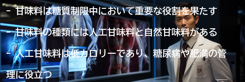 甘味料の種類と特徴の要点まとめ