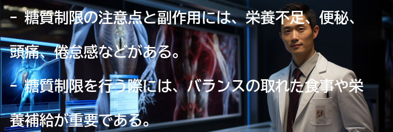 糖質制限の注意点と副作用の要点まとめ