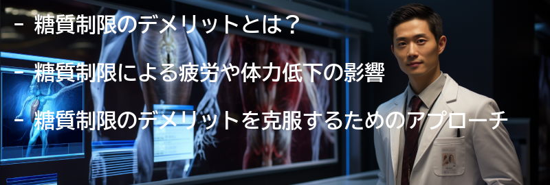 糖質制限のデメリットを克服するためのアプローチの要点まとめ