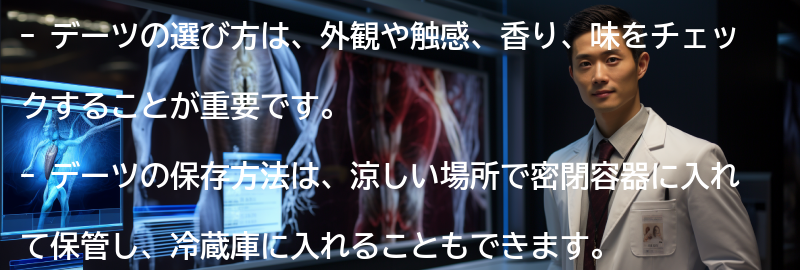 デーツの選び方と保存方法の要点まとめ