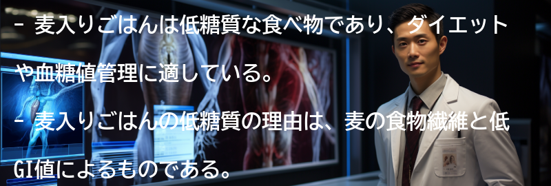 なぜ麦入りごはんが低糖質なのか?の要点まとめ