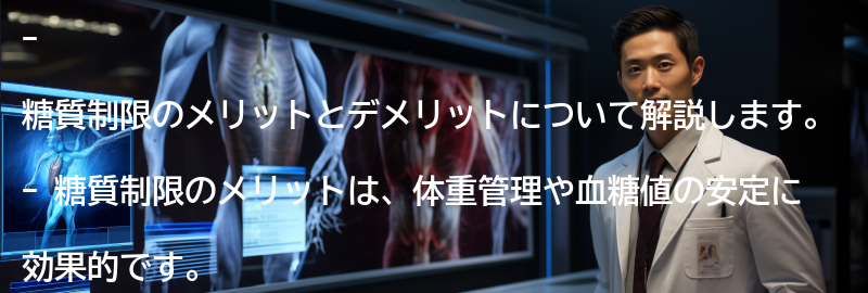 糖質制限のメリットとデメリットの要点まとめ