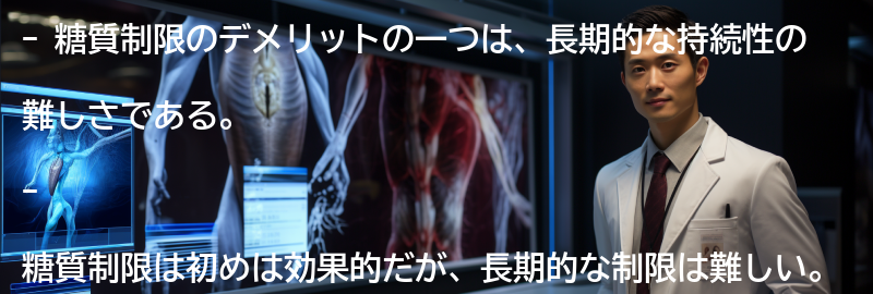 糖質制限のデメリットの一つ、長期的な持続性の難しさとは?の要点まとめ