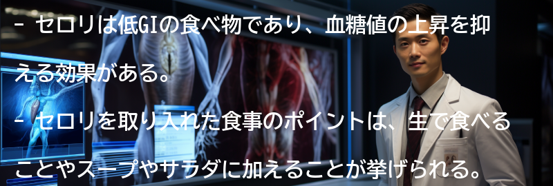 セロリを取り入れた食事のポイントの要点まとめ