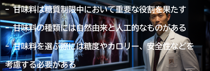 甘味料の役割と種類の要点まとめ