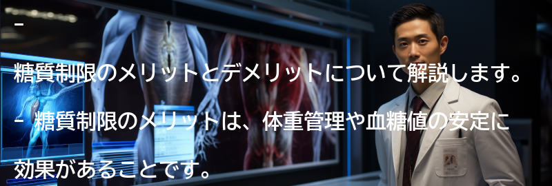 糖質制限のメリットとデメリットの要点まとめ