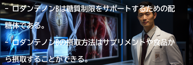 ロダンテノンBの摂取方法と注意点の要点まとめ