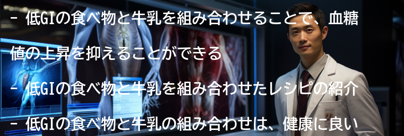 低GIの食べ物と牛乳を組み合わせたレシピの紹介の要点まとめ