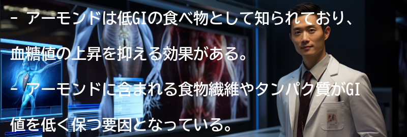 アーモンドの低GI効果についての研究結果の要点まとめ