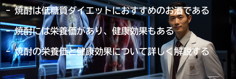 焼酎の栄養価と健康効果の要点まとめ