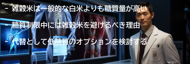 雑穀米の糖質量とは?の要点まとめ
