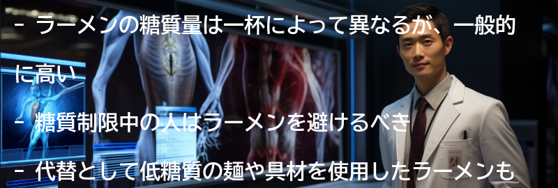 ラーメンの糖質量とは？の要点まとめ