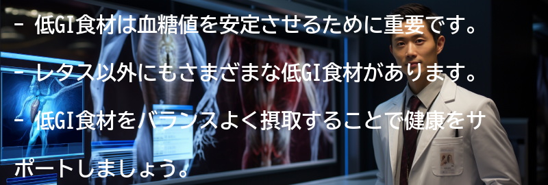 レタス以外の低GI食材もチェック！の要点まとめ