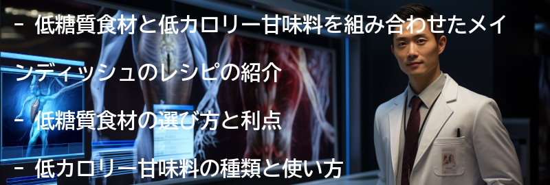 低糖質食材と低カロリー甘味料を組み合わせたメインディッシュのレシピの要点まとめ