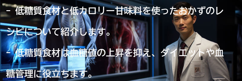 低糖質食材と低カロリー甘味料を使ったおかずのレシピの要点まとめ