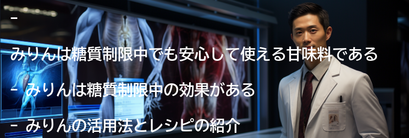 みりんの糖質制限中への効果の要点まとめ