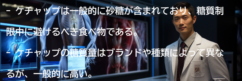 ケチャップの糖質量と影響の要点まとめ