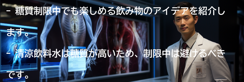 糖質制限中でも楽しめる飲み物のアイデアの要点まとめ