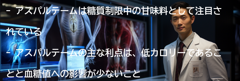 アスパルテームの効果と利点の要点まとめ